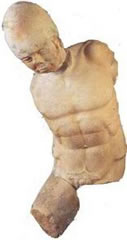 Il Guerriero, in marmo del V sec. a.c.