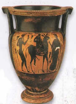 Cratere antico a figure nere di metà VI sec. a.c.